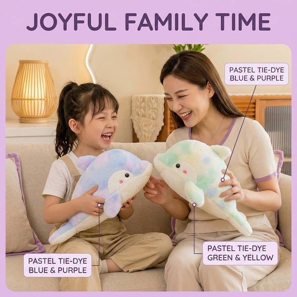 Soft Colorful Dolphin Plush Doll Cartoon Animal Plush Pillow Kids Birthday Christmas