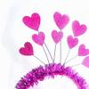 Carnivals Headband Party Hair Holder with Tinsel Heart Rose Red/ Red for Woman