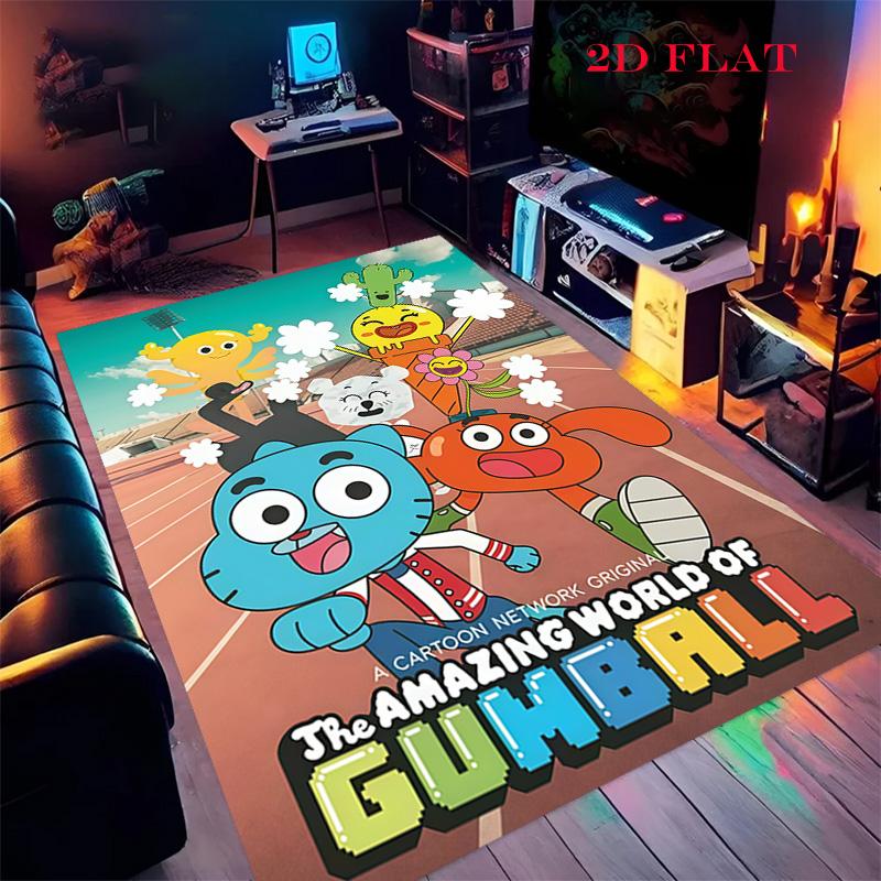 Gumball Teppich für Wohnzimmer Schlafzimmer Zuhause Sofadekoration, Rutschfeste Bodenmatte für Kinder zum Spielen