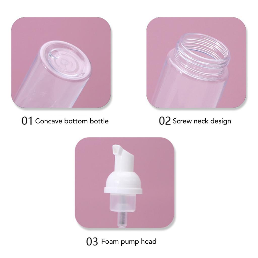 20pcs 50ml Foaming Pump Bottle Prevent Leakage Transparent Travel Foaming Dispenser Bottle