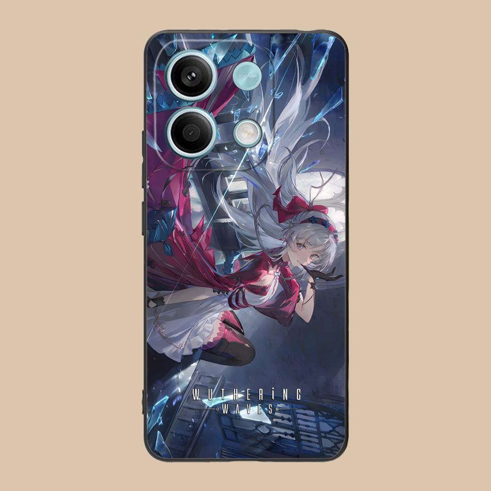 Wuthering Waves Carlotta Phone Case for Xiaomi POCO M6 M5 M4 M3 X7 X6 X5 X4 X3 F6 F5 F4 Pro GT 5G Black Cellphones Smart Cover
