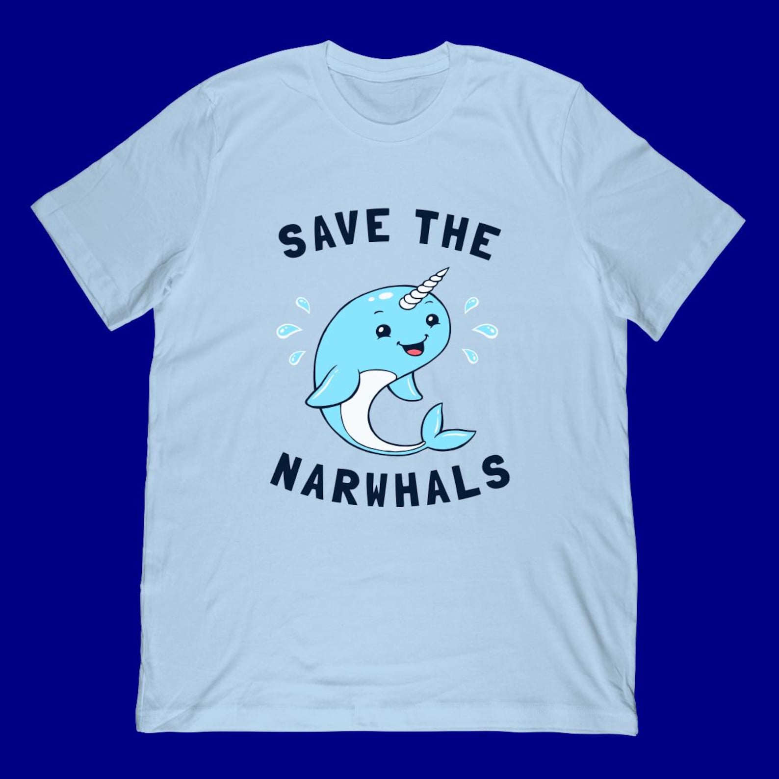Save The Narwhals T-Shirt | Ocean Wildlife Narwhal Lover Gift M