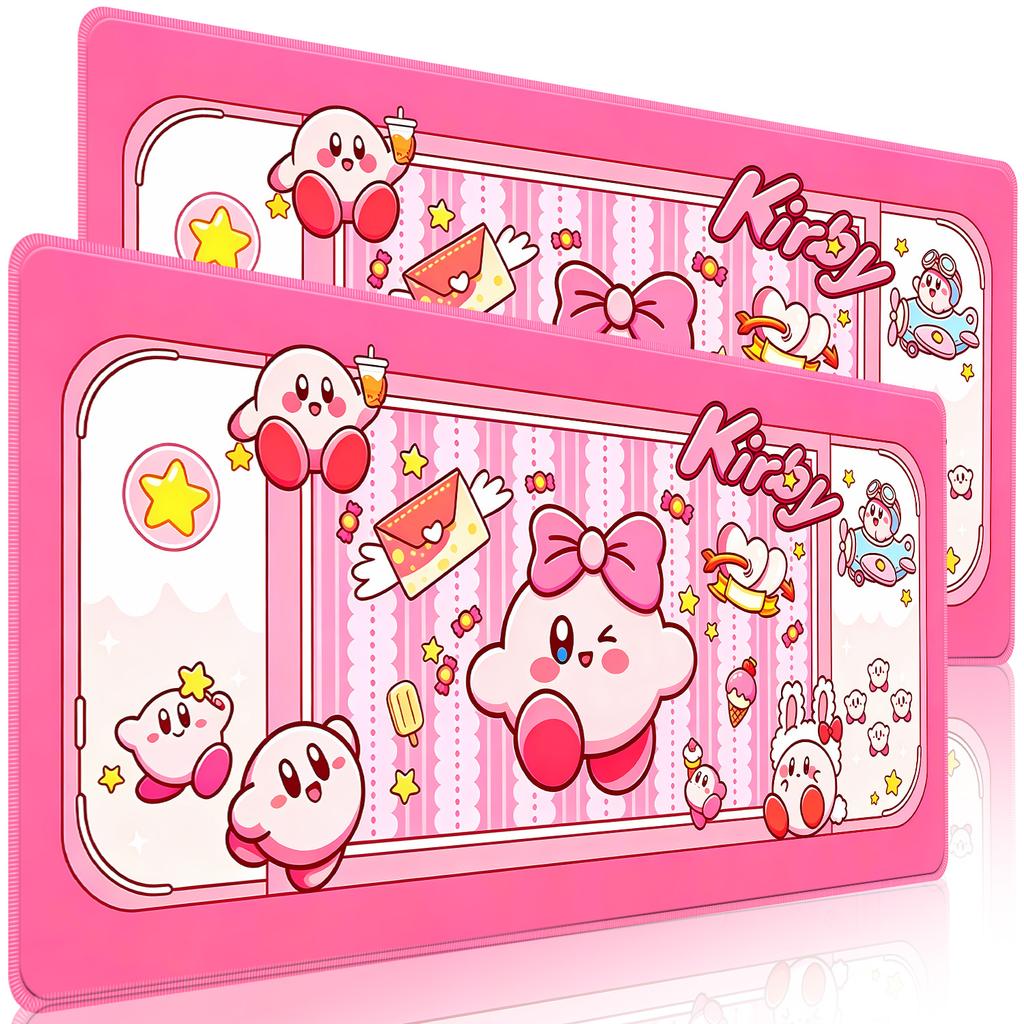 Mauspad Drucken Laptop Erweitertes Schutzpad HD Computerspiel Mauspads Cartoon K-Kirby Zubehör Tastatur XXL Schreibtischunterlage