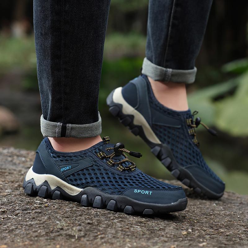 Men Hiking Sports Shoes Breathable Mesh Sneakers for Camping Trekking Man Trainers Outdoor Sports Shoes Anti-slip Hiking Shoes