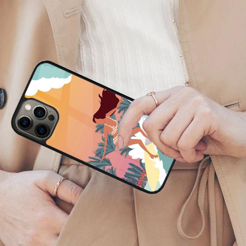 

Surfing Art Surf Girl Magnetic Phone Case For APPLE iPhone 17 Air 16 14 13 12 Pro Max 15 Plus Wireless Charge With MagSafe Cover iPhone 14