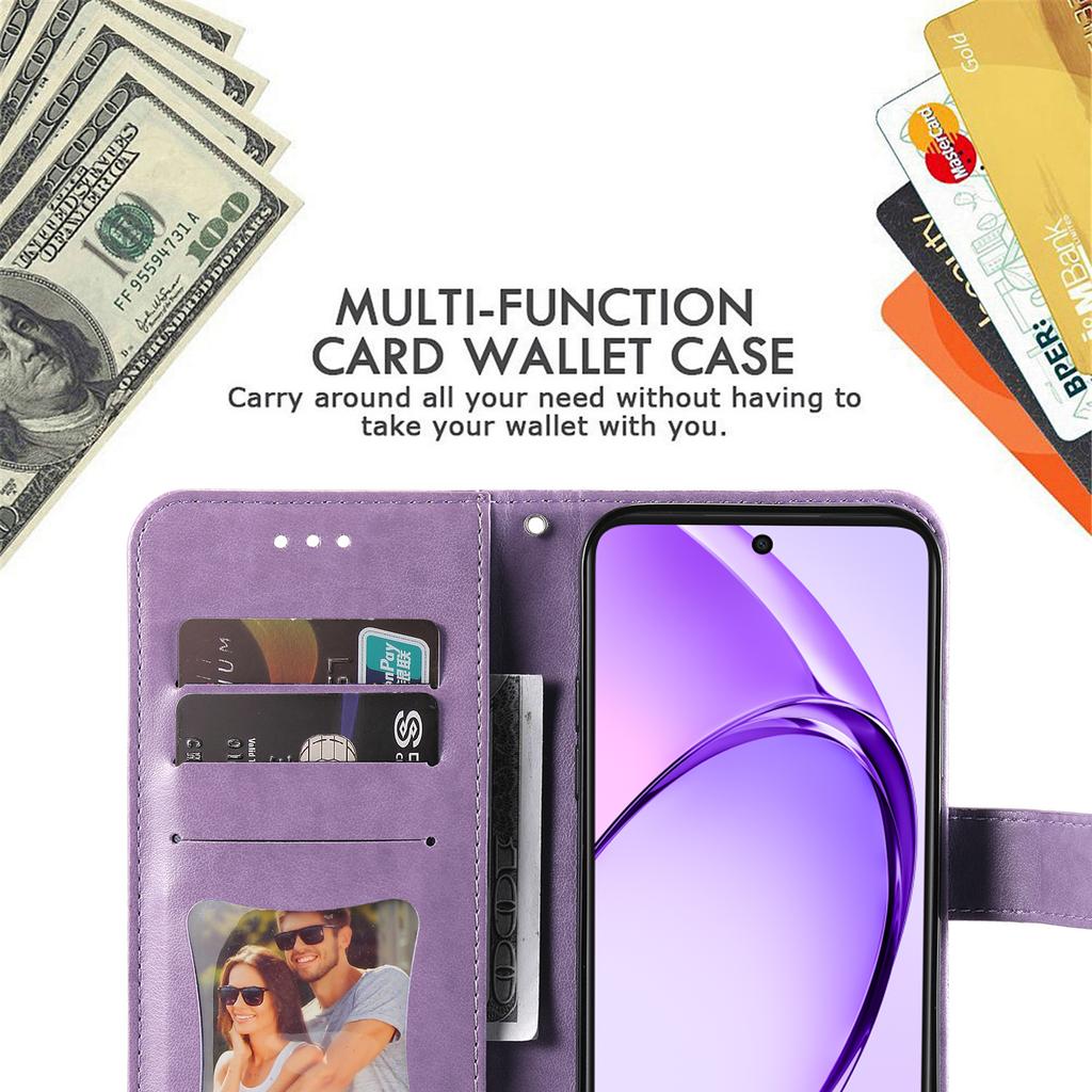 For Oppo A5x 5G/A3x 4G/A3x 5G (India) Case Floral Pattern PU Leather Wallet Stand Phone Cover