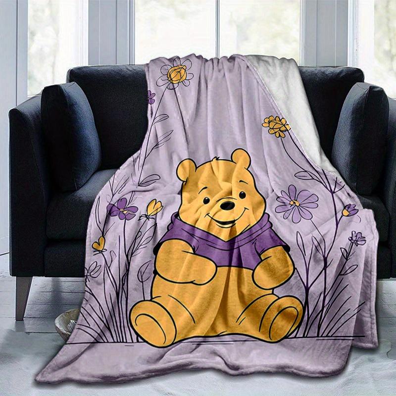 1 pezzo, Plaid Winnie the Pooh con Motivo Floreale Accogliente Decorazione per la Casa per Divano, Letto, Viaggio, Campeggio, Auto, Spiaggia, Ufficio Coperta Morbida per Pisolino