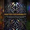 Seven‑Color Solar Mandala Wall Lights Outdoor Decorative Projection Lamp, Waterproof Metal Fence Light For Yard Garden Patio Backyard Post