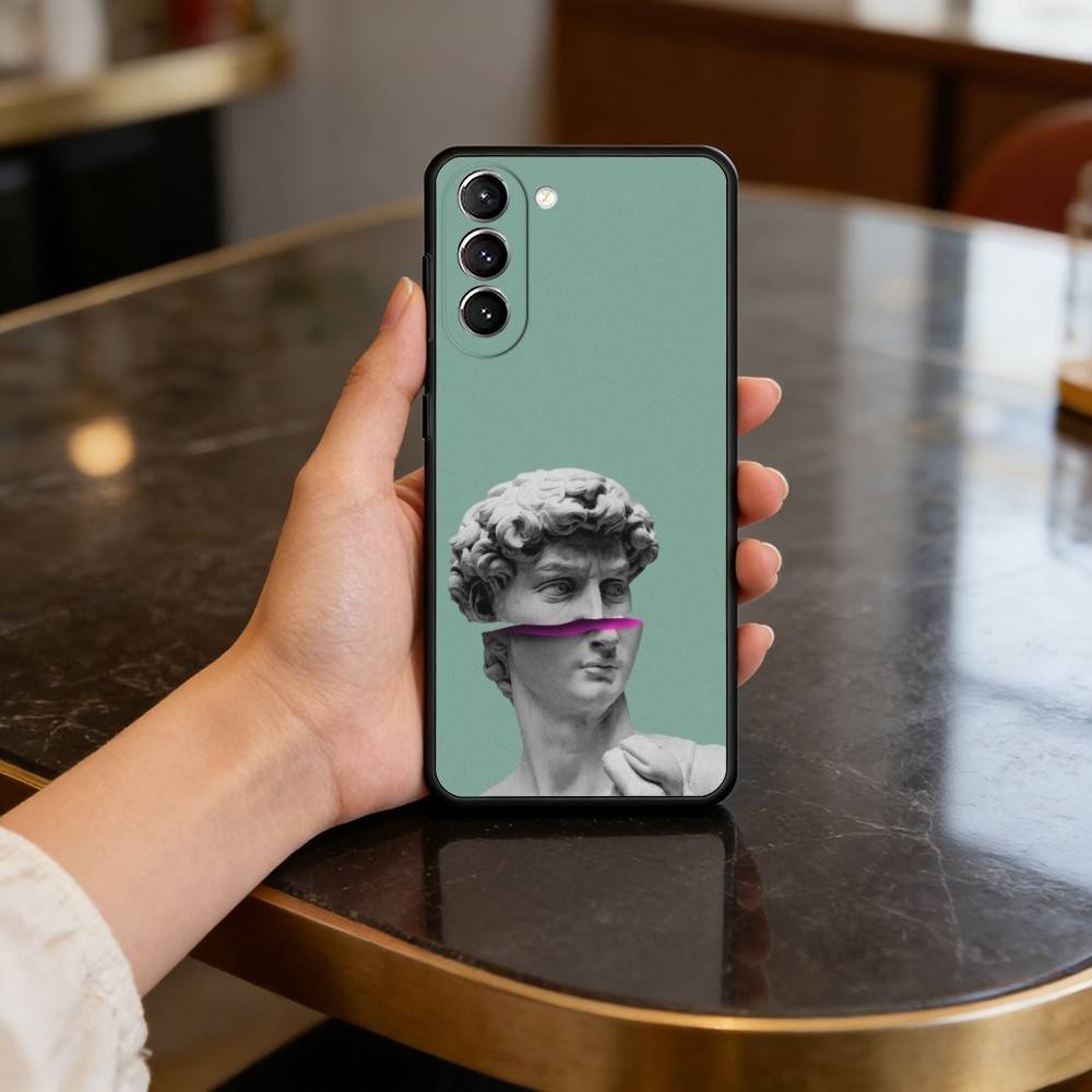 D-David-ID A-Art-RT Phone Case For Samsung S25,24,23,22,30,21,10,9,Ultra,Plus,Lite,FE,4,5 G Soft Black Case