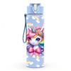 1PC Rainbow Unicorn Pastel Art 750ml Color Plastic Sports Water Bottle Leakproof Flip Straw Lid Suitable for Sports Office Home Use