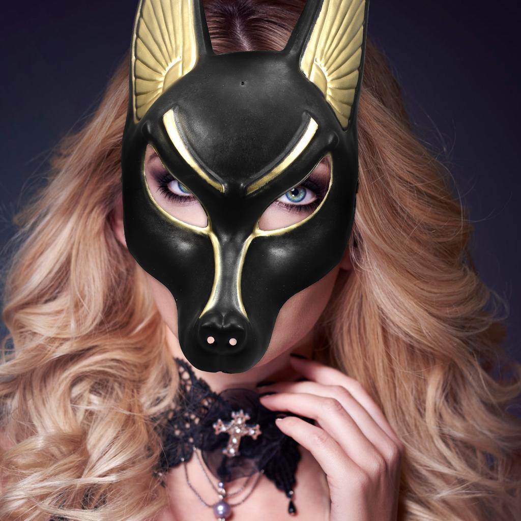 Vintage Anubis Mask Halloween Cosplay Props Plastic Masquerade Costume Accessory Party Decor