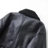 Chaqueta de Moto para Mujer Otoño/Invierno 2025 con Cuello Solapa de Piel Sintética