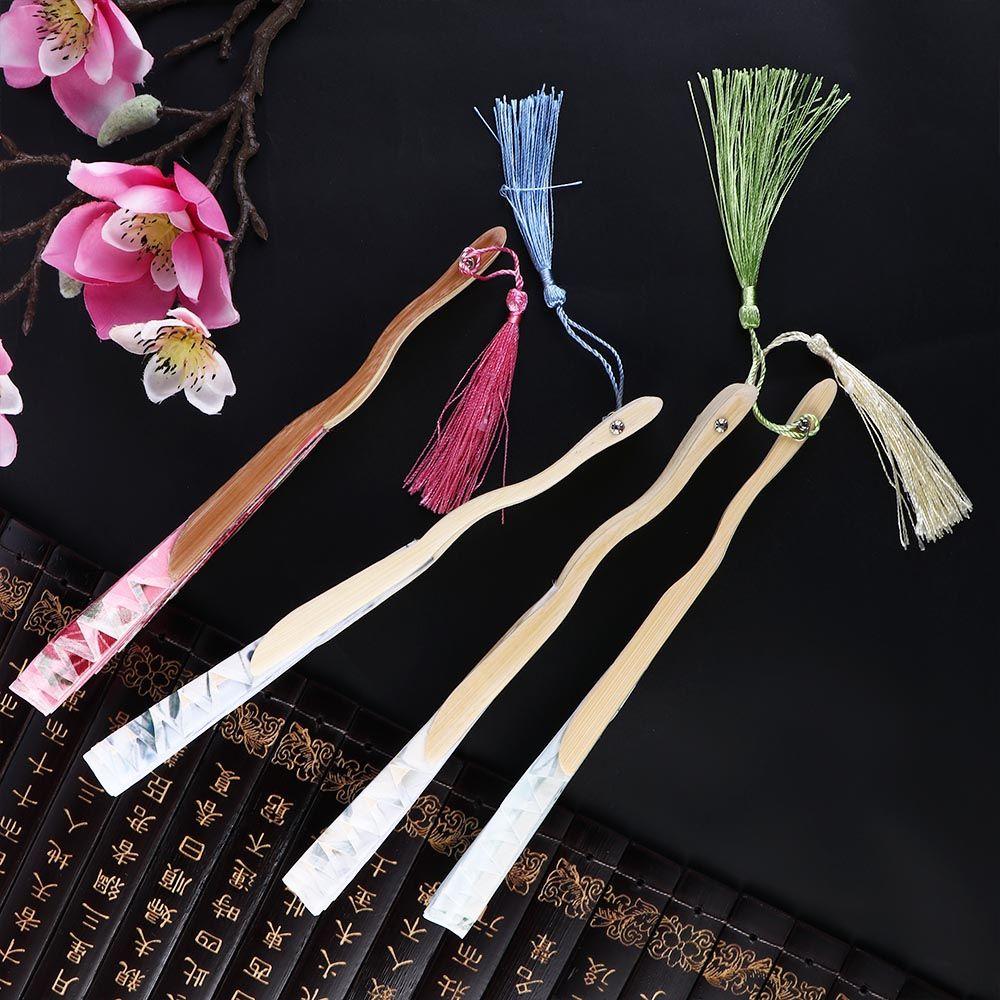 Cooling Japanese Style Sea Shell Shape Handicrafts Bamboo Craft Gift Photography Prop Hand Fan Dance Fan Folding Fan