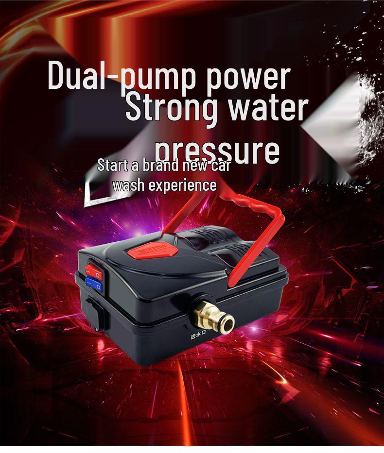 Portable High-Pressure Car Wash Machine: Double Pump Self-Priming Water Gun for Household Use