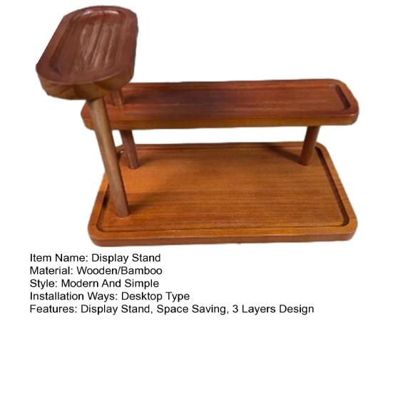 Desktop Display Stand Solid Wood Rack Stable Structure Versatile Organizer Simple Style Office Storage Bracket