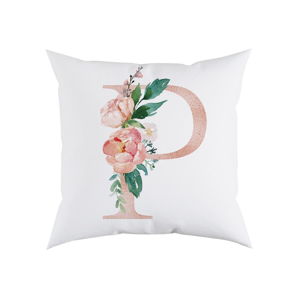Pillow Sofa Cushion Home Office Cushion Letter Flower Pillow Bedside Backrest Car Pillow Cover