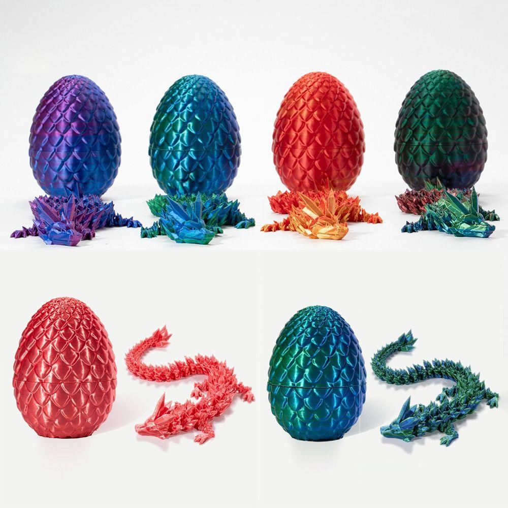 

з яйцем дракона 3D-друком шарнірний кристал дракона дракон непосида іграшки діти хлопчики дівчатка дорослі фіолетовий