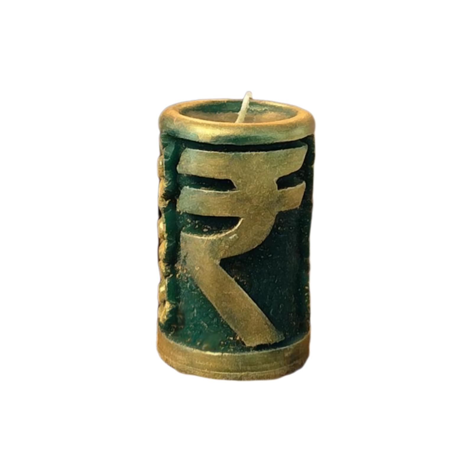 Rupee Candle Hecate Jyotish Mystic Mall Decorative Soy Blend Wax Candle Pack-Of-1 зелёный