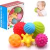 6 Piece First Baby Ball Set Baby Hand Massage Multi Textured Sensory Soft Balls