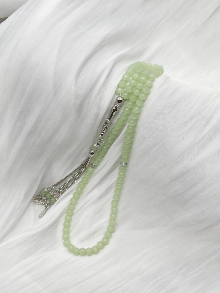 Handmade Glass Tasbih | Muslim Prayer Beads with Elegant Tassel | Daily Use Islamic Rosary & Fashion Spiritual Bracelet