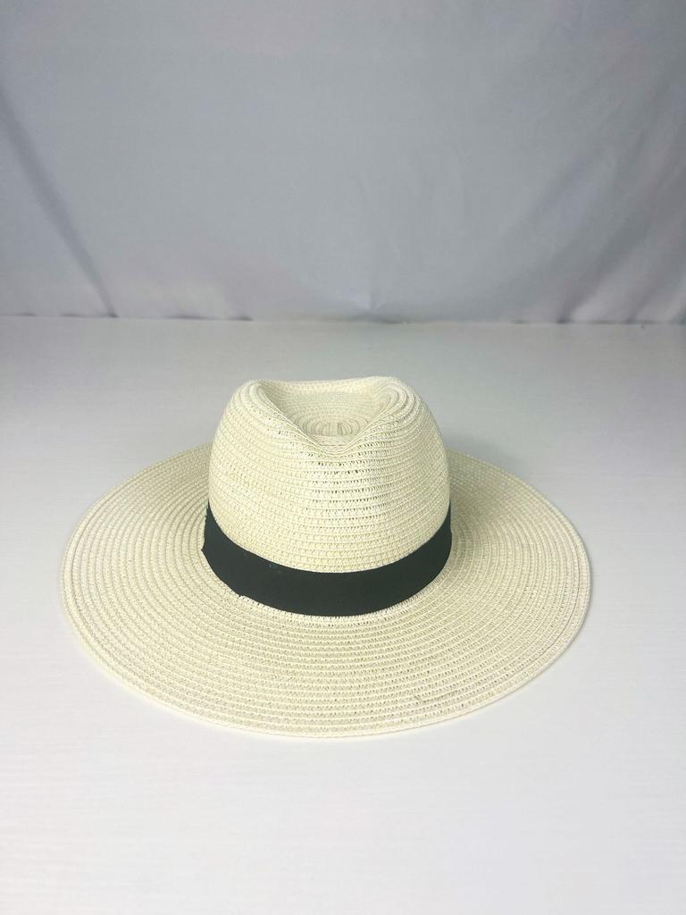 Men's and women's summer sunscreen straw hat sunshade Panama top hat straw woven big brim sun hat travel hat literary and retro