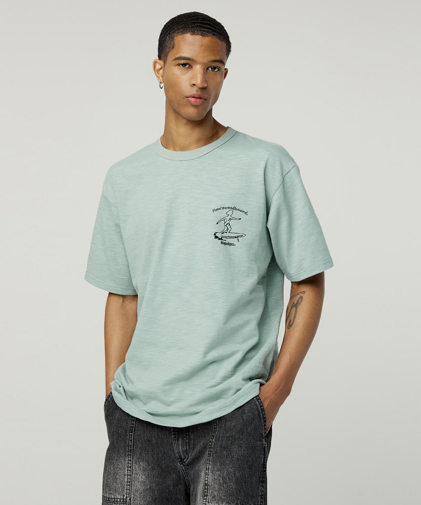 MAGOODGAN Swagber 3586 Slub Surfer Semi-Overfit Khaki Short Sleeve Tee
