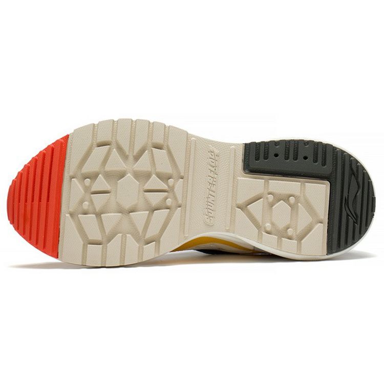 Li Ning Origin CF Reflective Trend Shock Absorbing Non-Slip Durable Low-Top Sports Casual Shoes Men Sneakers Yellow White AGLS157-2
