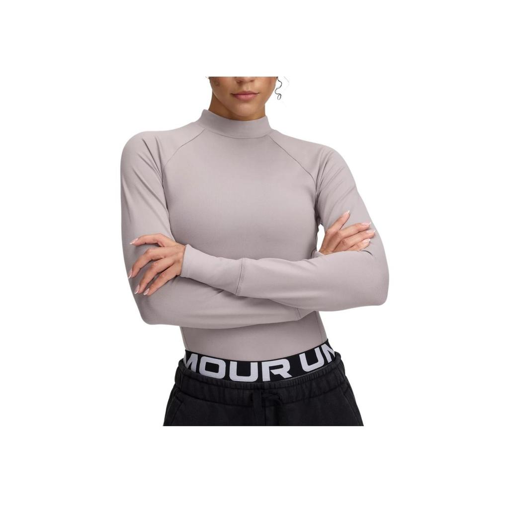 Under Armour Meridian UA Soft Training Pullover Long Sleeve T-Shirt Women Tops Fatigue-Gray 1389011-015