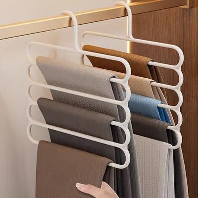1 pièce Cintre Pantalon Gain de Place Organisateur de Placard pour Pantalons, Jeans, Pantalons, Jupes, Écharpe Rangement Penderie Chambre et Étendoir à Linge Balcon