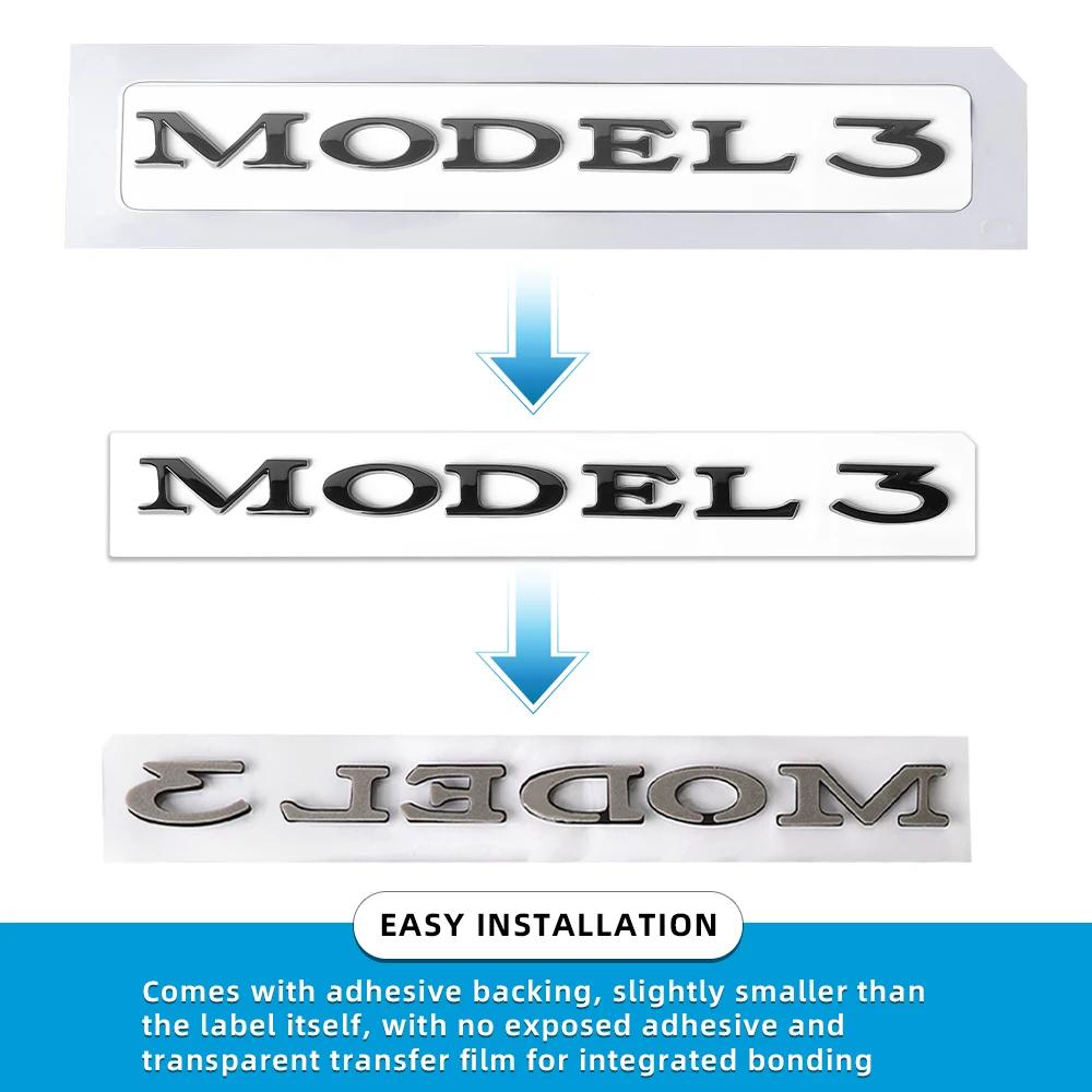 Naklejka Samochodowa Tesla 3D ABS Naklejka na Tylny Bagażnik Samochodu Emblemat Modelu 3 Do Samochodu Tesla Model S X Y 3 Naklejki Akcesoria Oryginalny Design