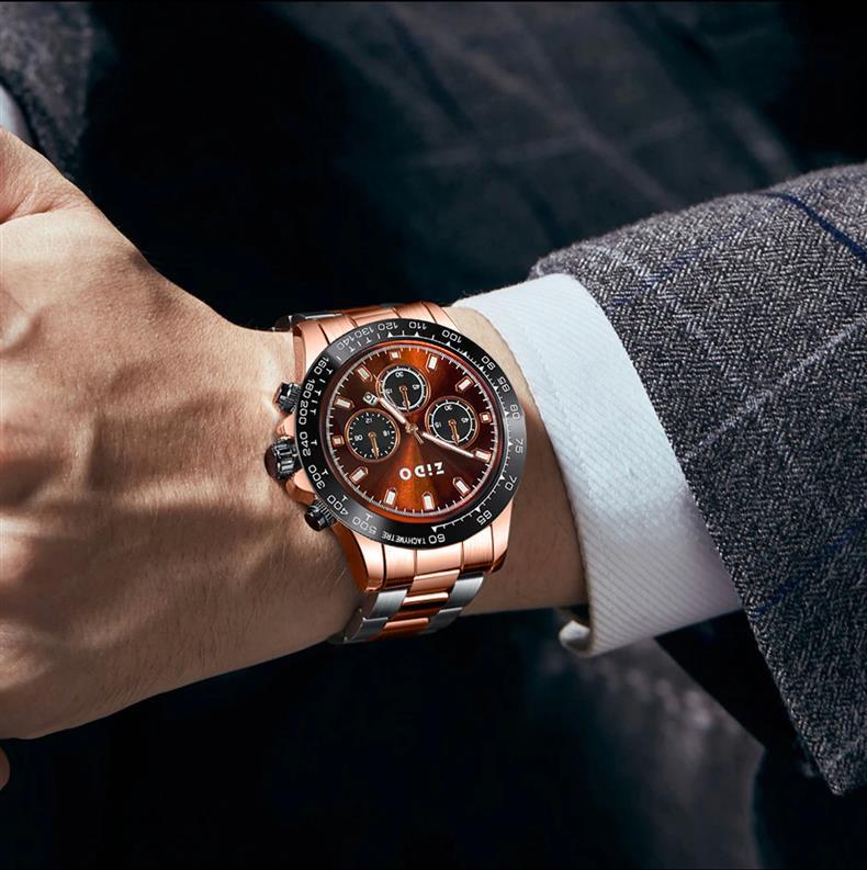 ZIDO Neue Herren Vollautomatische Luxus Modeuhr mit Leuchtendem Zifferblatt und Transparentem Boden
