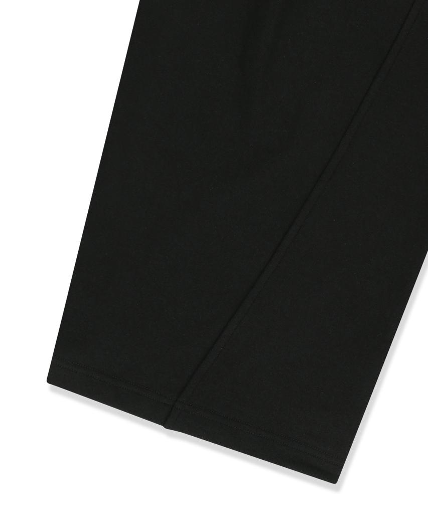 BROWNBREATH Tag Two Tuck Wide Sweat Pants - Black