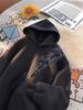 Men's American Style Hooded Fleece Sweatshirt - Autumn/Winter 2025 High Street Loose Fit, Versatile, Casual Jacket for Couples.