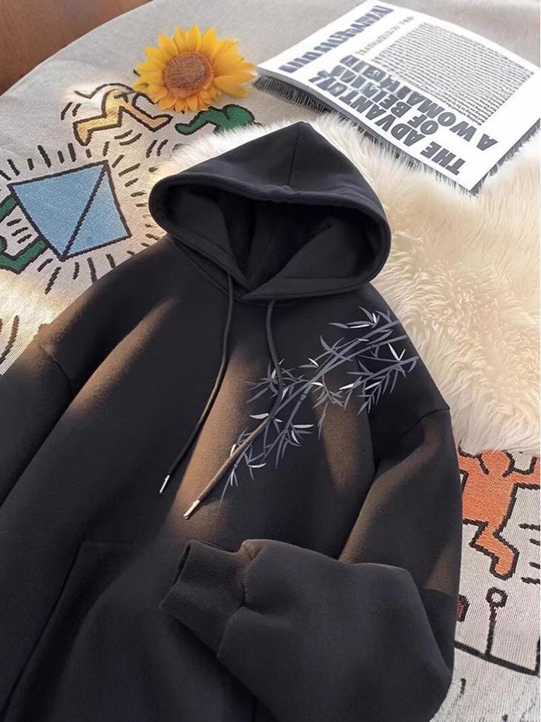 Men's American Style Hooded Fleece Sweatshirt - Autumn/Winter 2025 High Street Loose Fit, Versatile, Casual Jacket for Couples.