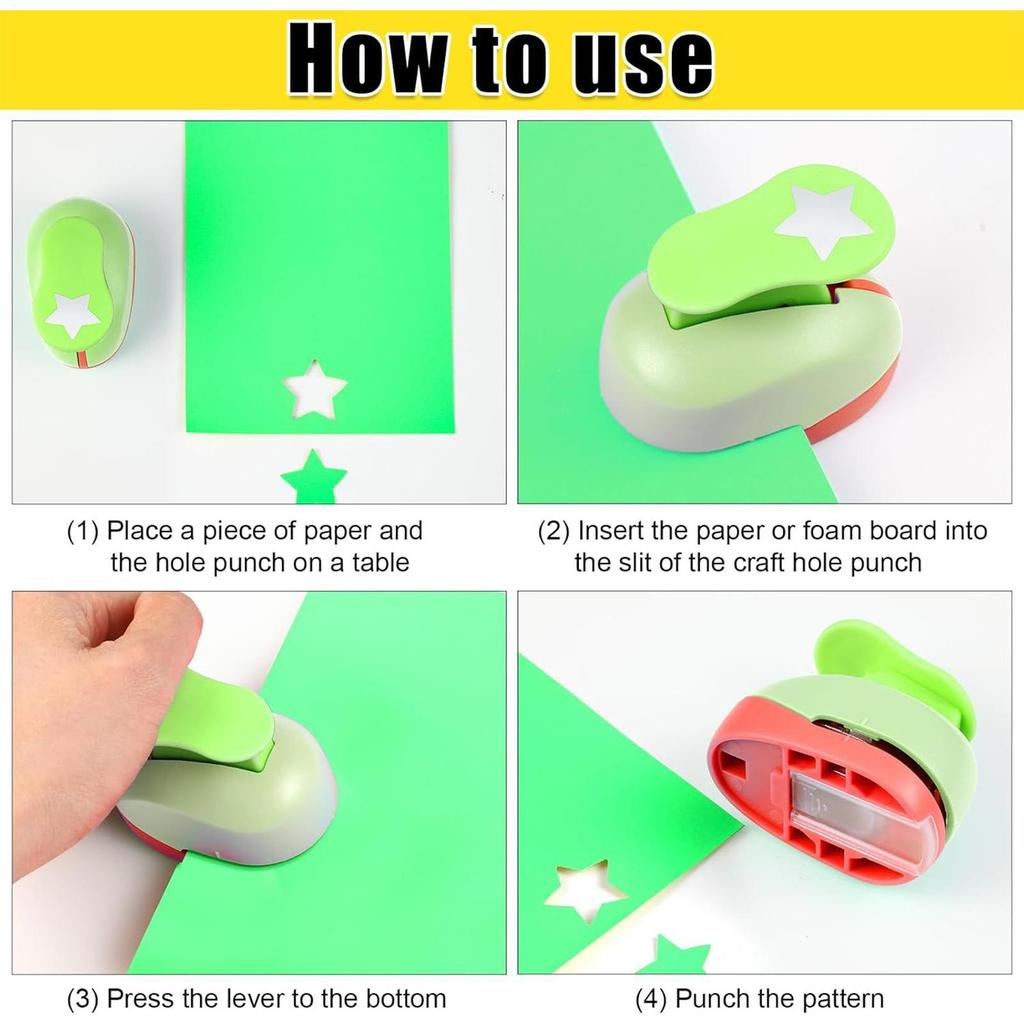 3pcs Star Scrapbook Hole Punch DIY Paper Cut Puncher Scrapbooking Labor Saving for Hole Punch Embossing