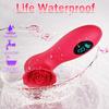 9 Modes Rose Vibrator Clitoral Stimulator for Women Smart LED Display Adult Sex Toys Powerful Female Teasing Mini Massager