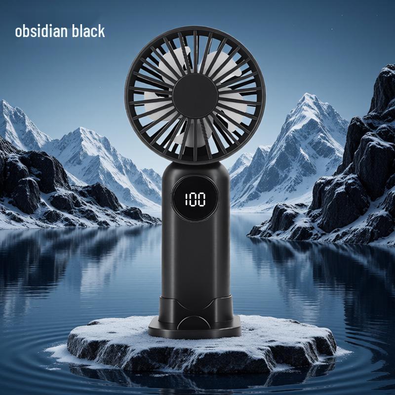

2026 Creative Handheld USB Rechargeable Small Fan with Display - Summer Cooling Gift with Custom Logo Wholesale/Custom/Cross-border