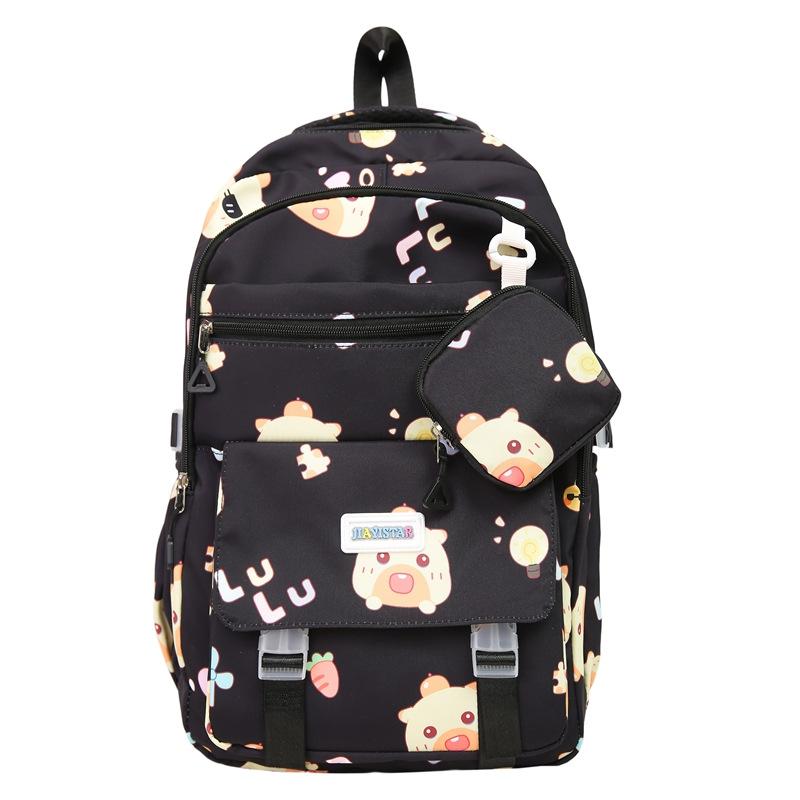 Cartoon Print Student Schoolbag Women's Backpack Large Capacity Backpack