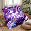 Fantasy Unicorn Rainbow Theme Blanket Lightweight Warm Flannel Blanket Decorative Throw Blanket for Home Decoration