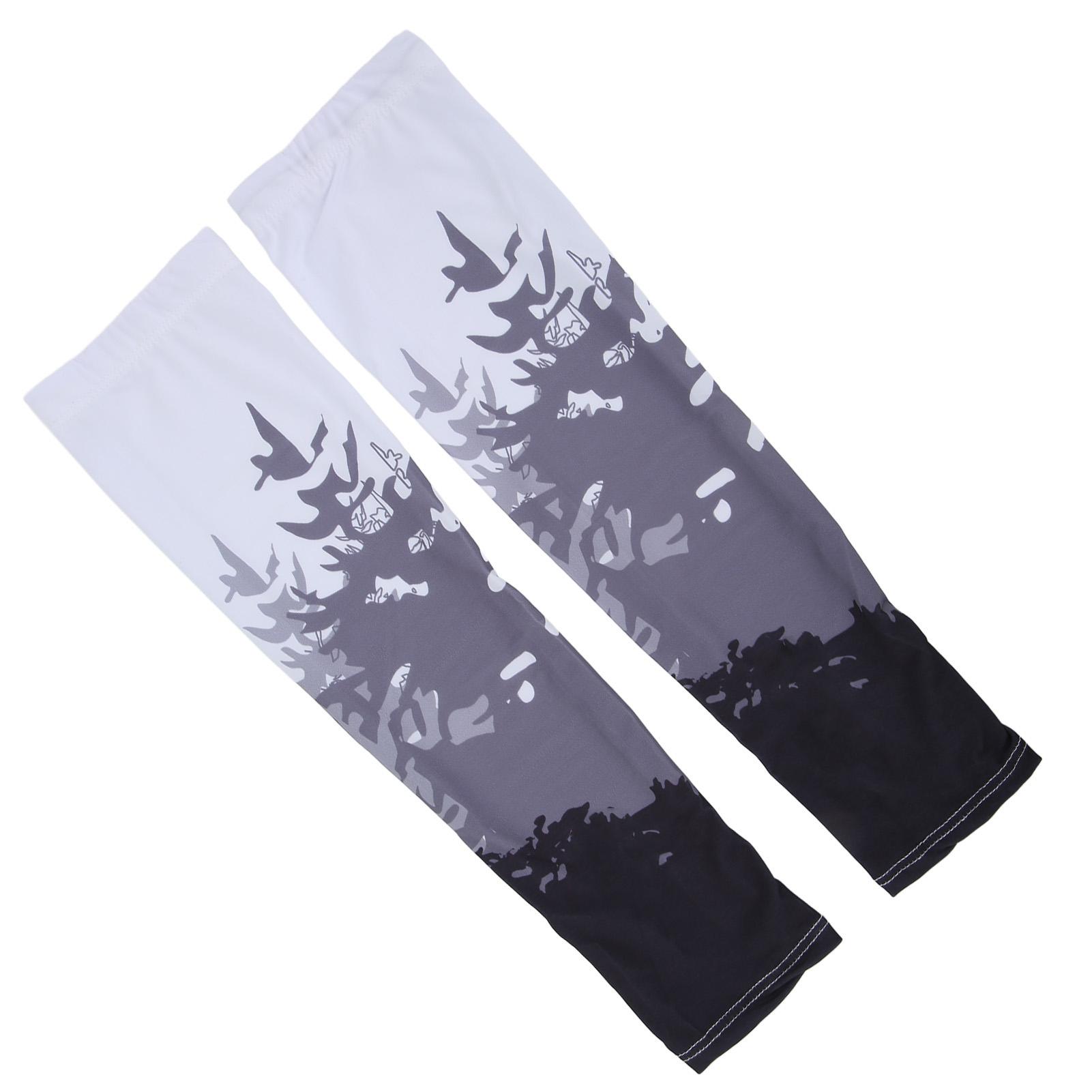 

1 Pair Ice Silk Arm Sleeves UV Sun Protection Thin Breathable Cooling Arm Sleeves for Drive Summer Sports XL Black