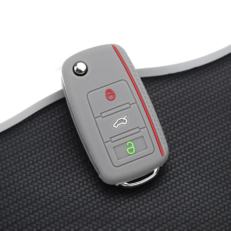 3 Button Silicone Key Cover Car Key Case Shell for VW Golf Jetta POLO for Skoda Yeti Superb Rapid Octavia for SEAT Leon Ibiza