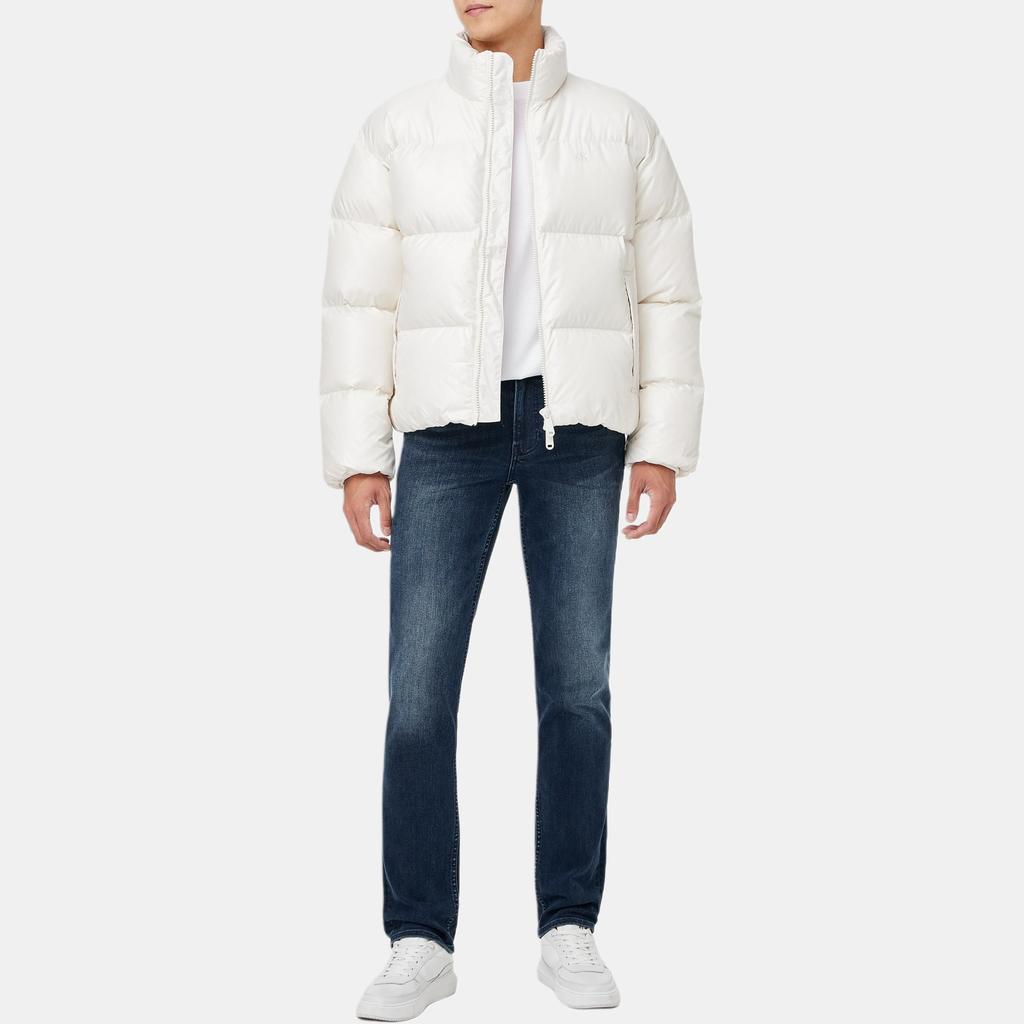 Calvin Klein Jeans Short Bread Jacket Loose Two-Way Zipper Cotton Jacket Unisex Jackets Ivory J400468YBI