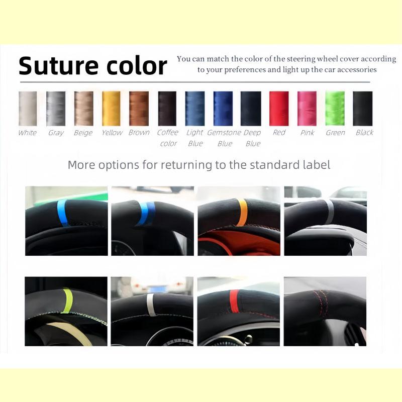 Car Steering Wheel Cover Suede Leather For Mercedes Benz Class GLC GLK ML SLK Vito W203 W222 W221 Steering Wheel Braiding Cover