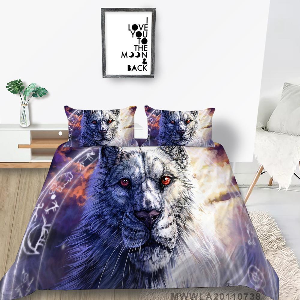 2023 New Style 3D Luxury Style 2/3PCS Bedding Suit Bed Comfortable Duvet Cover Set Wolf Printed Home Textiles Polyester Boy Gift
