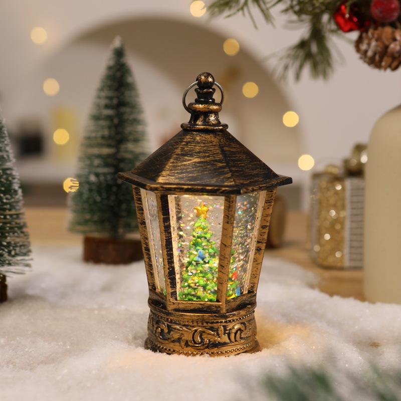 Christmas Decoration Retro Mailbox Small Wind Lamp LED Christmas Night Light Christmas Gift Ornaments Window Accessories