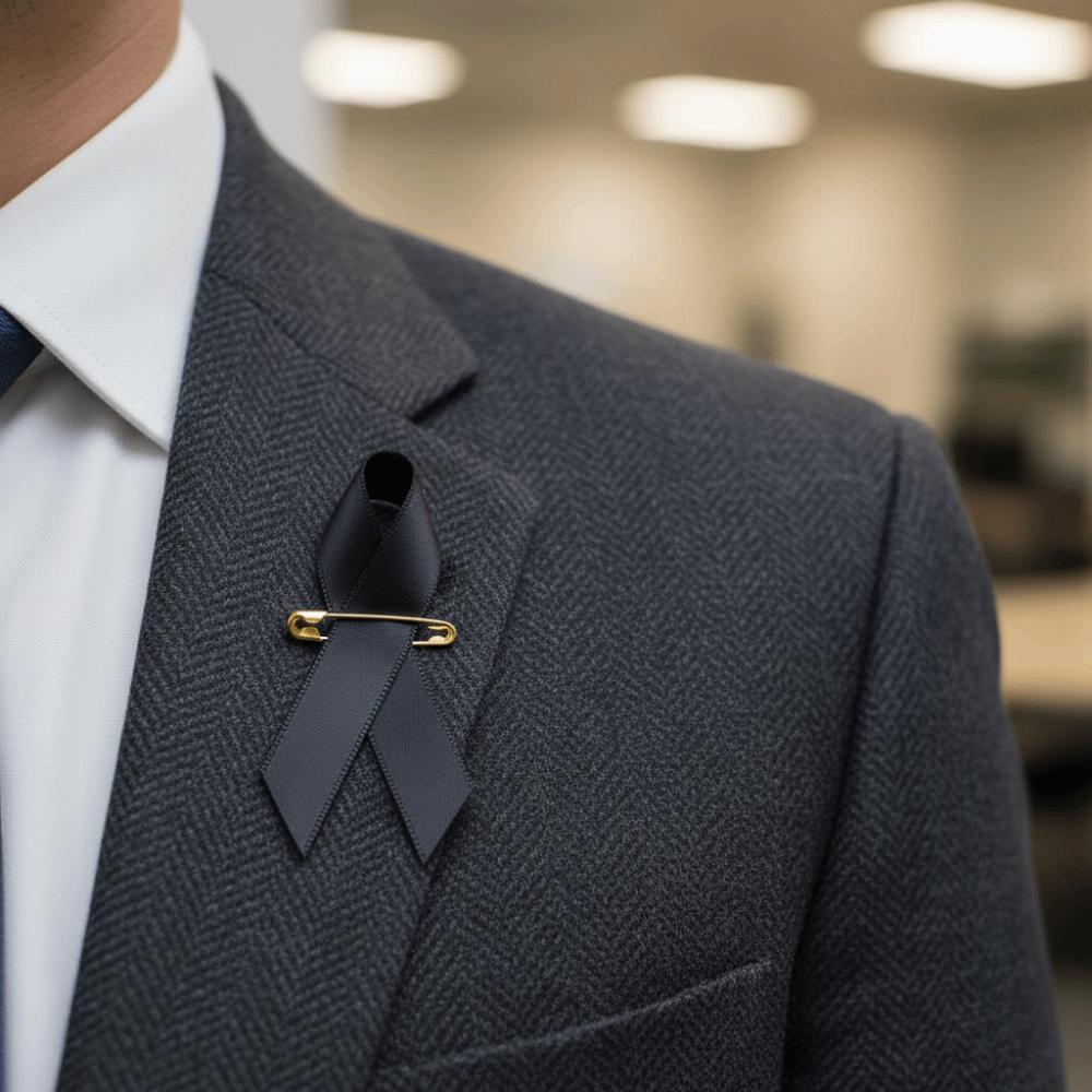 50 Stück Hautkrebs Beerdigungen Gedenk-Anstecker Aufklärung Trauer-Abzeichen Brosche Party