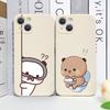 Bubu Dudu Cute Couple Bear Phone Case for IPhone 11 13 16 15 14 12 Pro Max Mini X XS XR 7 8Plus Soft Silicon Cover Lovers Fundas
