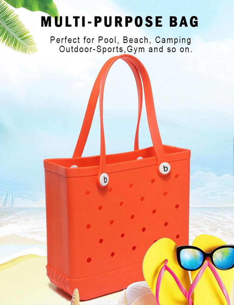 EVA Waterproof Beach Bag - Large Capacity, Easy-Clean, Outdoor Swim Tote with Holes