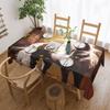 Brown Horse Herd Running Galloping Animal Lovers Humor Rectangular Tablecloth Oilproof Table Cover for Dining Events Table Cloth