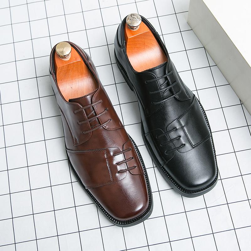 Fashion Design Business Leather Shoes Men Office Shoes Lace-up Shoes Office Shoes Gentleman Leisure Work Shoes Social Shoe Black